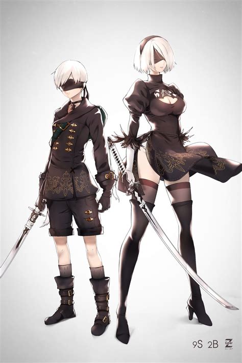 Nier Automata 2b 9s Video Game Art Video Games Drakengard Nier Character Art Character