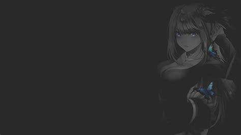 Anime Anime Girls Illustration Manga Minimalism Monochrome Dark
