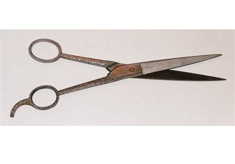 Vintage Barber Hair Scissors Shears Hammered Arts And Crafts Etsy