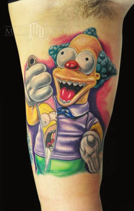 Mike Devries Tattoos Evil Krusty The Clown