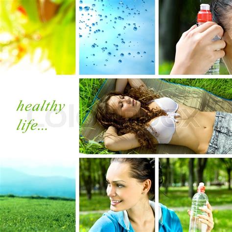Healthy Life Collage Stock Image Colourbox