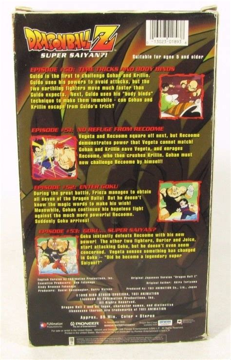 Directed by yoshihiro ueda, shigeyasu yamauchi. Dragon Ball Z - Super Saiyan?! - VHS - 1998 - Treasure Vault Bookshop