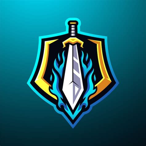 Sword Mascot Logo Premium Vector