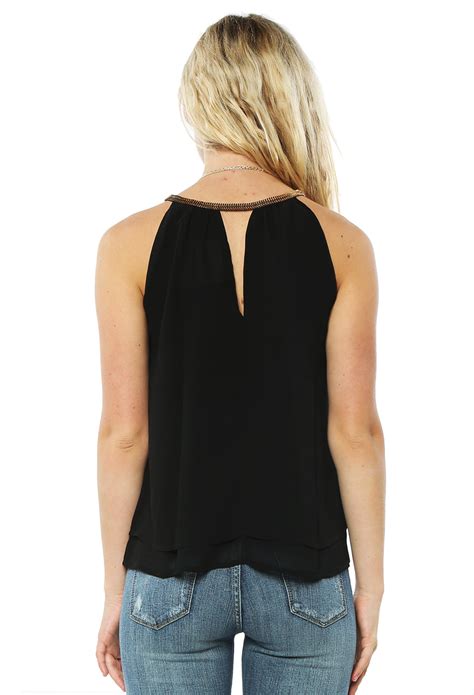 Halter Sheer Dressy Top Shop Dressy Tops At Papaya Clothing