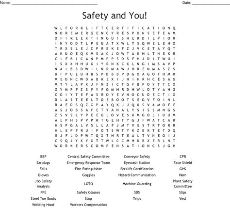 Workplace Safety Word Search Wordmint