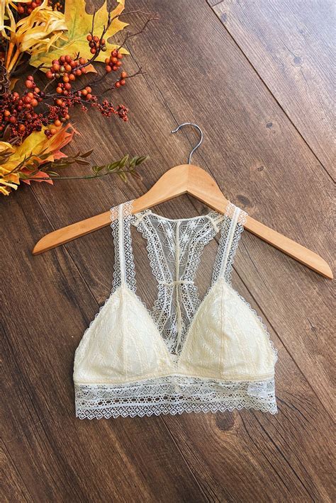 lace racerback bralette cream the pulse boutique