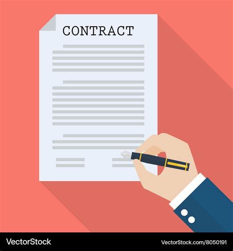 Hand Signing Contract Royalty Free Vector Image