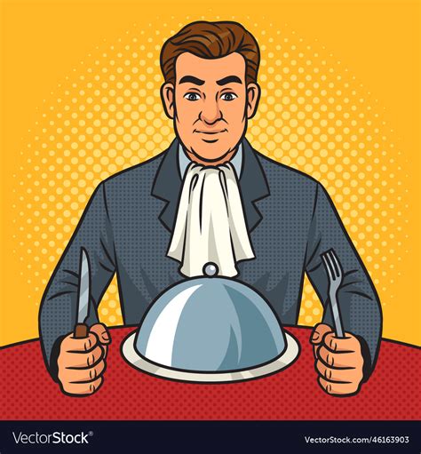 Man Getting Ready To Eat Pop Art Royalty Free Vector Image