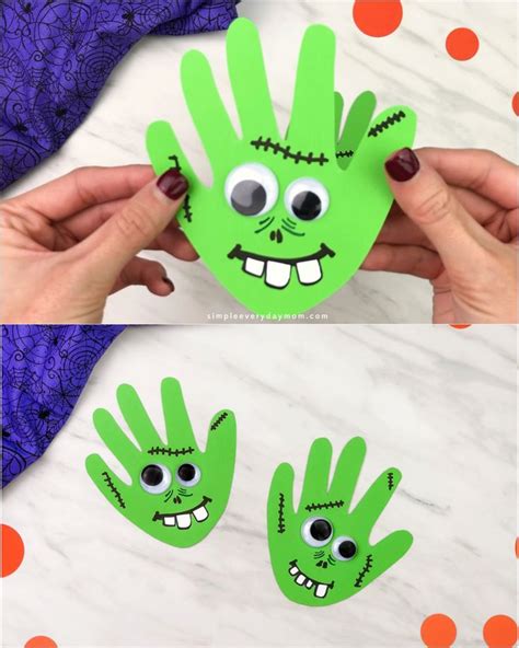 Easy Handprint Zombie Craft For Kids Video Video Fun Halloween