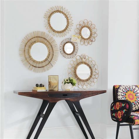 Ahhhh, imagine what a glorious space it would be! Set of Five Rattan Wall Mirrors | Wicker mirror, Bamboo ...