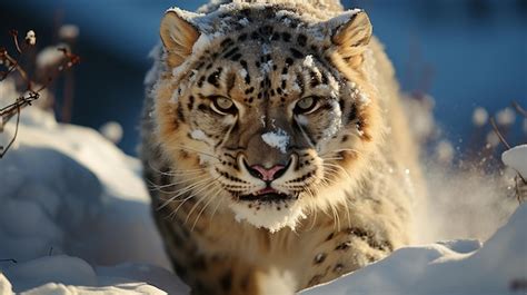 Premium Ai Image Snow Leopards Stealth Stalking Its Prey Envisioned