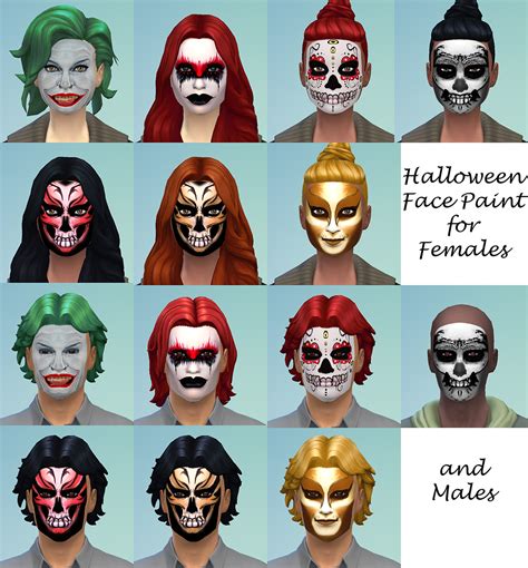Mod The Sims Halloween Face Paint For Males And Females Teen Through Adult