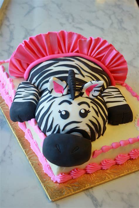 Zebra Cake With Pink Icing