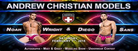 Andrew Christian Models Noah Wright And Diego Sans Live Waterworks Pub Saturday February 7