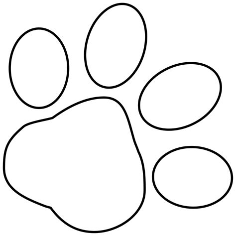 Paw Print Dog Outline Clip Tiger Prints Drawing Vector Tattoo Printable