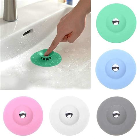 6 Pcsset Silicone Tub Stopper Recyclable 2 In 1 Strainers Protectors Cover Shower Bathtub Drain