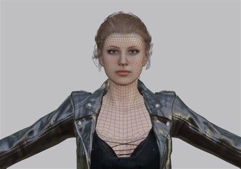 3d model punk woman game ready rigged vr ar low poly cgtrader