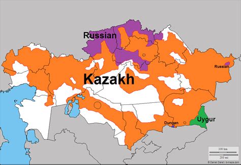 Languages Of Kazakhstan Language Map Cartography Map Historical Maps