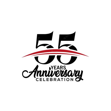 Premium Vector 55th Anniversary Celebration Design Template For