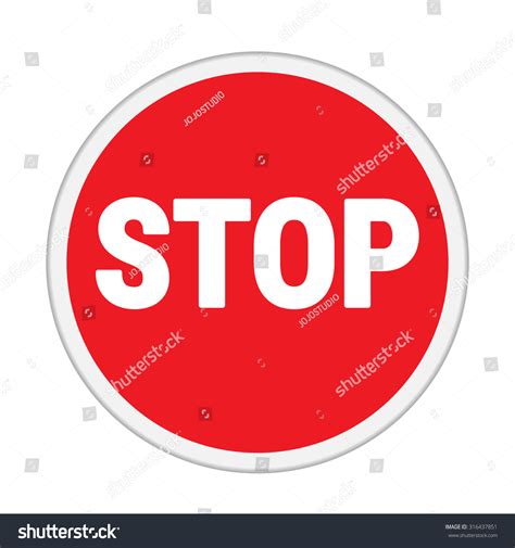Traffic Sign Stop Sign Circle Isolated Stock Vector