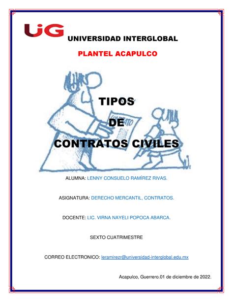 Tipos De Contratos Civiles Universidad Interglobal Plantel Acapulco