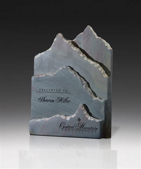 Slate Telluride Marble Plaque Free Standing With 4 Layers