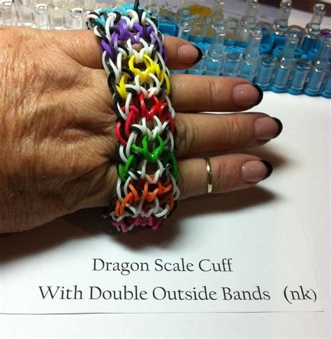 Dragon Scale Cuff I Used Two Bands On The Outsides Rainbow Loom