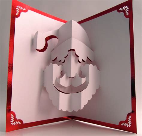 Santa Claus Christmas Pop Up Card Home Décor 3d Handmade Cut By Hand