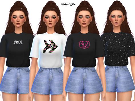 Edgy Tee Shirt Pack By Wickedkittie At Tsr Sims 4 Updates