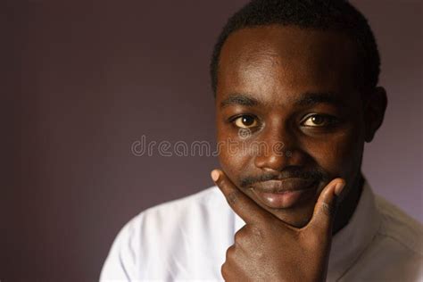 Portrait Of African Man With Smile Stock Photo Image Of Black