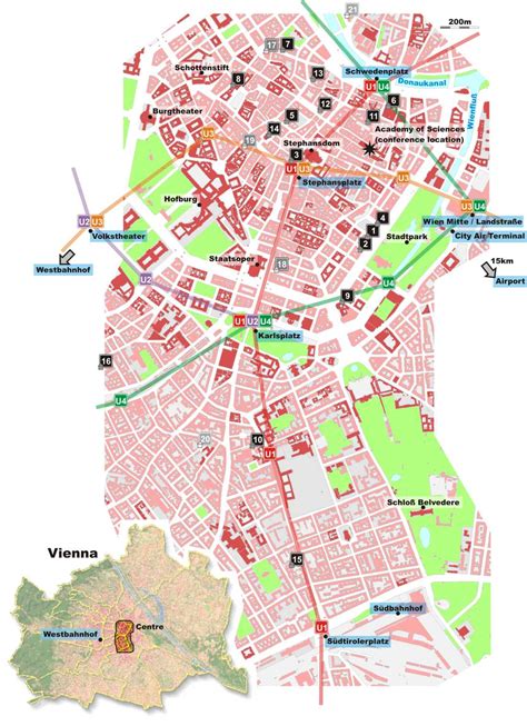 Vienna City Center Map Vienna Austria Mappery