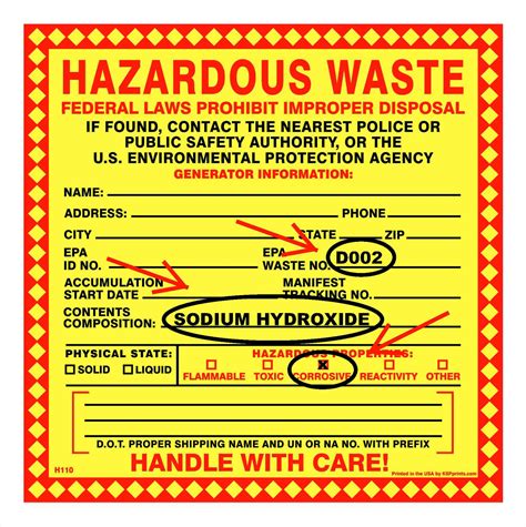 Epa Hazardous Waste Labels