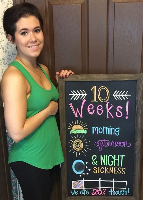 10 Weeks Pregnant Chalkboard Drawing 10 Weeks Pregnant Baby Bump