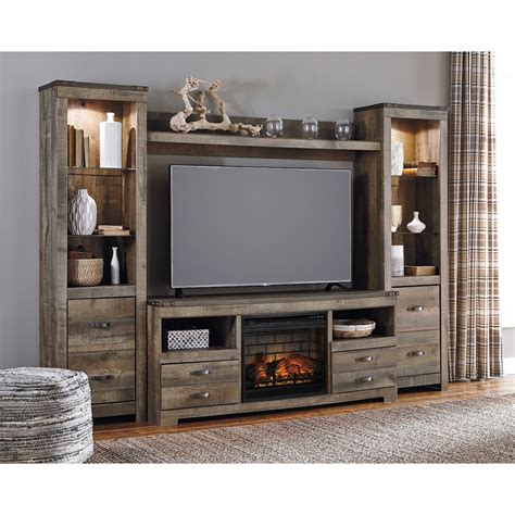 Signature Design By Ashley Trinell W446w8 Rustic Large Tv Stand W