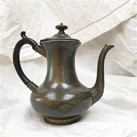 Large Antique Pewter Britannia Metal Sheffield Coffee Pot With Etsy