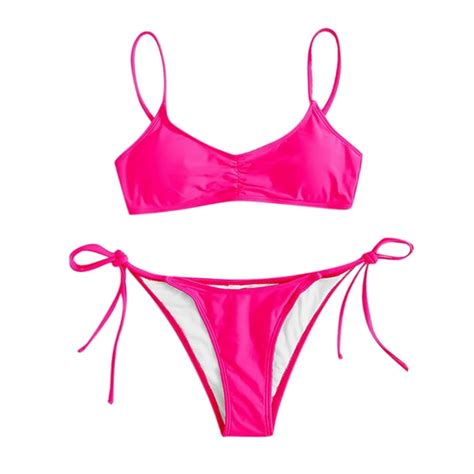 dopebox swimsuit women tummy control women s high breast contrast gradient split bikini set two