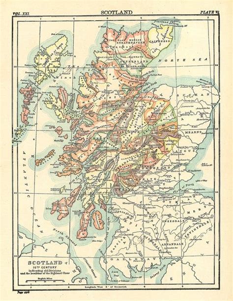 The Clans Of Scotland In The 16th Century A Printable Map For Arts And