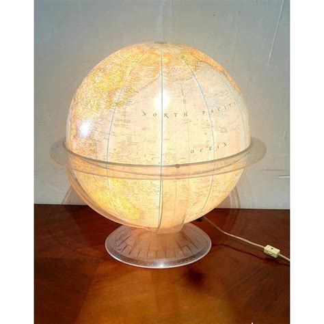 National Geographic Mid Century Light Up Globe On Stand Chairish