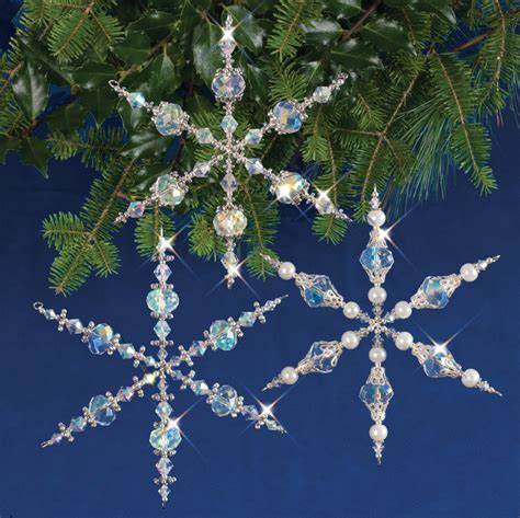 Holiday Beaded Ornament Kit Vintage Angels And Snowflakes Makes 3