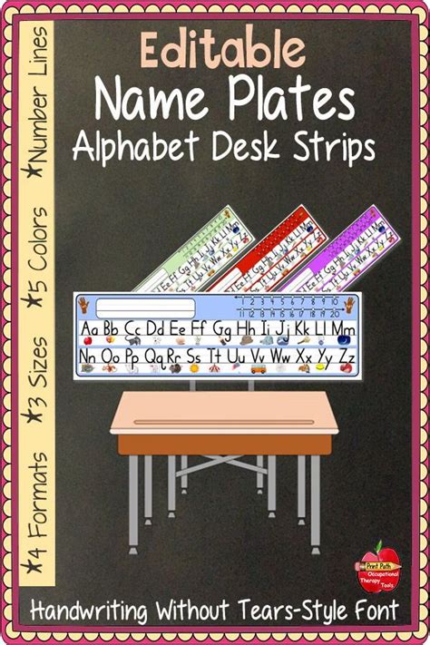 All fonts are categorized and can be saved for quick reference and comparison. Name Plates - Alphabet Desk Strips: Handwriting Without ...