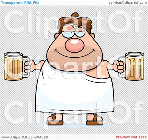 Royalty Free Rf Clipart Illustration Of A Plump Frat Man Holding