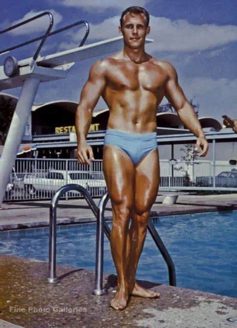 S Bruce Bellas Of L A Semi Nude Bodybuilder By Pool Vintage Photo Engraving Picclick