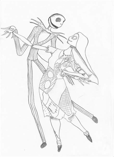 Now's your chance to spread a little ghoulish glee with jack skellington and sally. Jack Skellington Coloring Page - Coloring Home