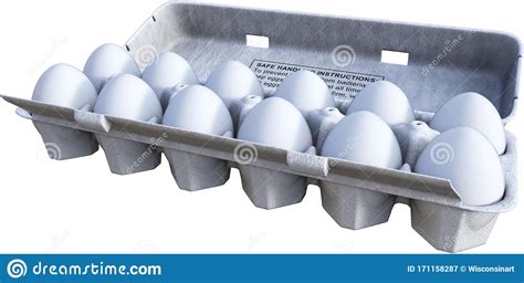 Dozen Eggs Carton Food Isolated Stock Image Image Of Chicken