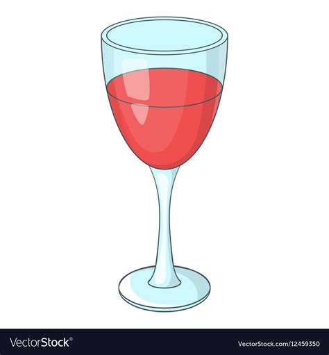 Glass Of Red Wine Icon Cartoon Style Royalty Free Vector