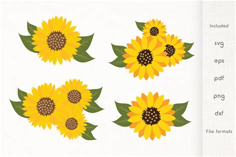 Sunflowers SVG - Sunflower With Leaves - Vector (693476