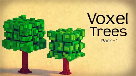 Voxel Trees Pack 1 Free Vr Ar Low Poly 3d Model Cgtrader
