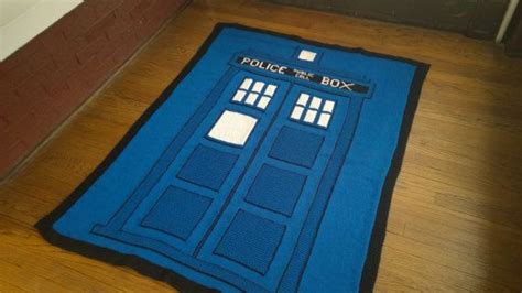 Knitting Pattern Doctor Who Big Blue Box Afghan Etsy In 2021 Doctor