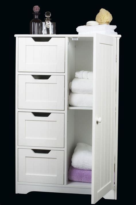 Contents the best bathroom storage cabinet 11. White Wooden Storage Cabinet Four Drawers & Door, bathroom ...