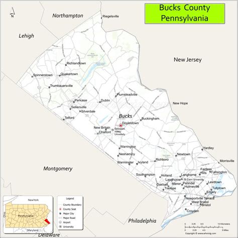 Map Of Bucks County Pennsylvania Where Is Located Cities